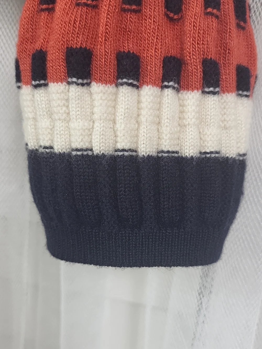 Tory Burch Womens Striped Ribbed Crewneck Sweater — Red, Navy & Cream. Size‎ SP